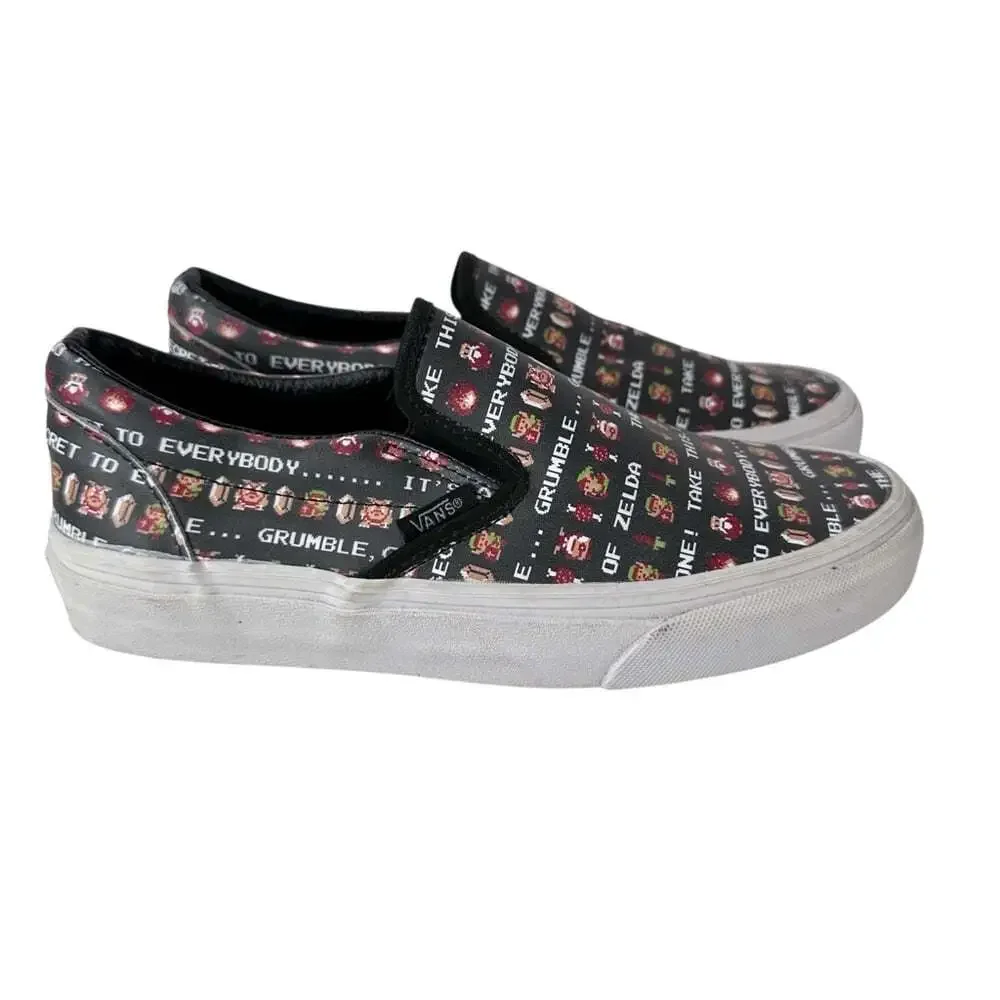 Vans Nintendo Zelda Game Over Slip On Sneakers Men 4.5 Women 6 Rare